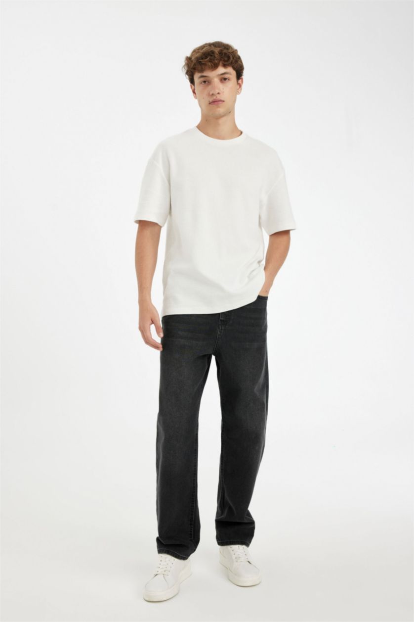 رجال أنثرا بنطلون جينز باجي فيت وايد ليج برجل واسع