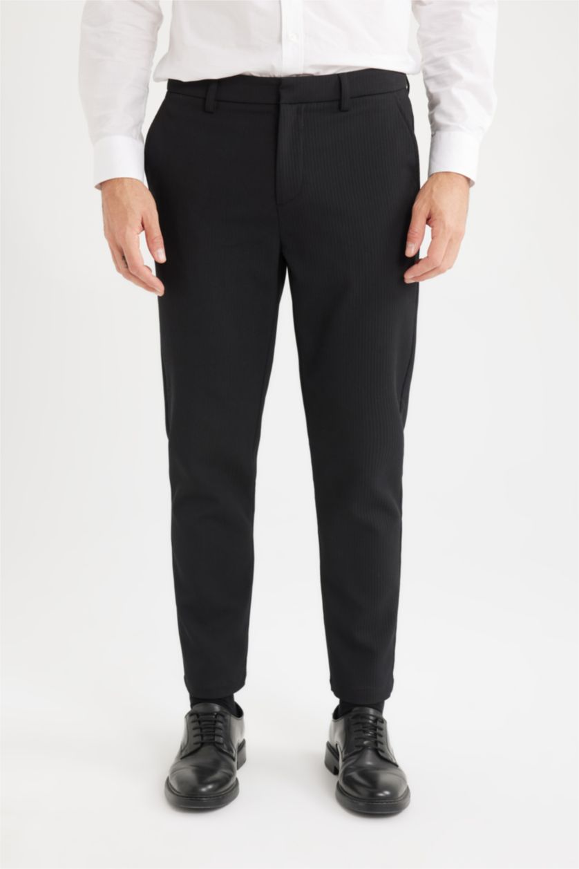Erkek Siyah Jogger Cepli Yazlık Kumaş Pantolon