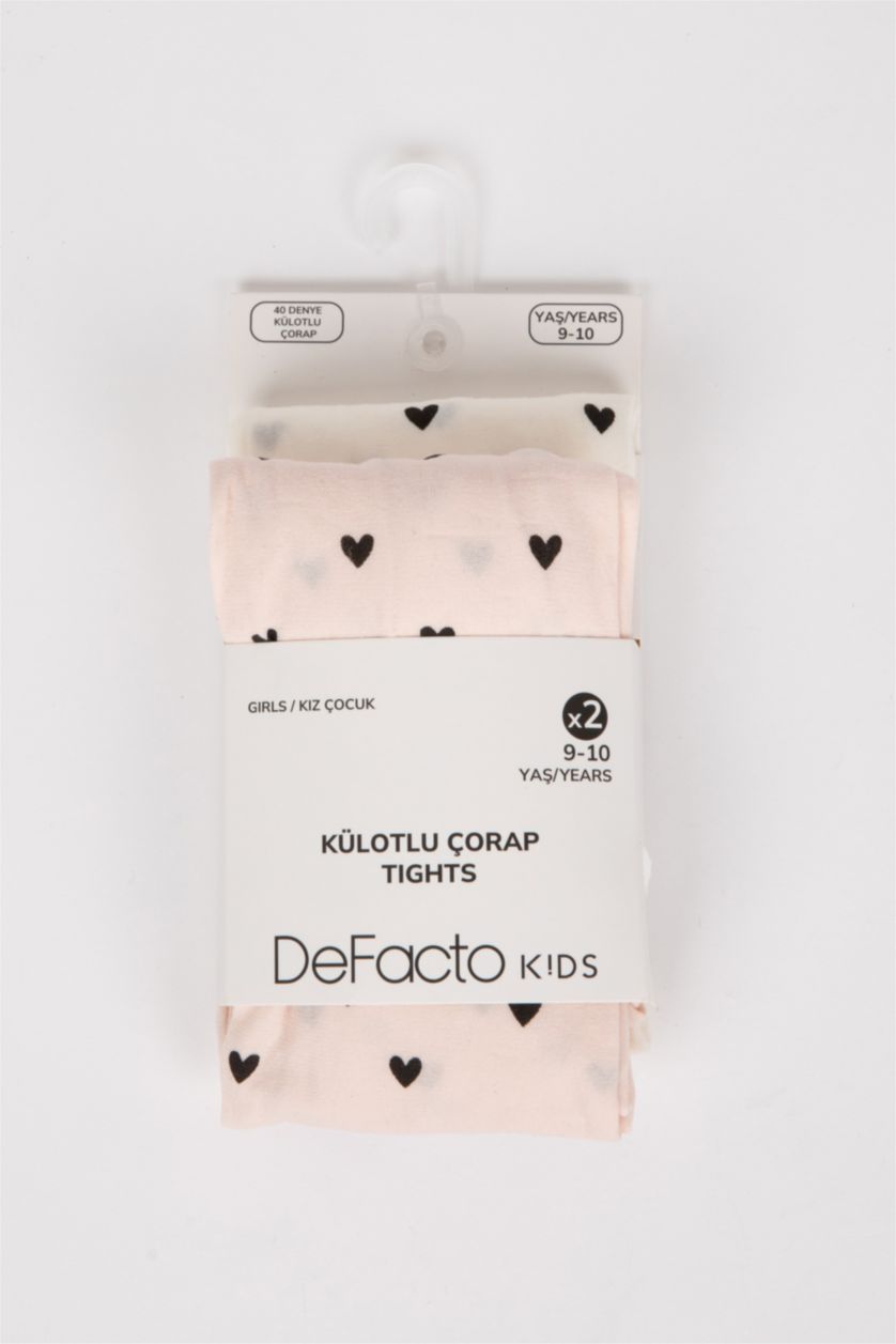 Девочки и подростки Разноцветный Колготки с принтом для девочек, 2 пары