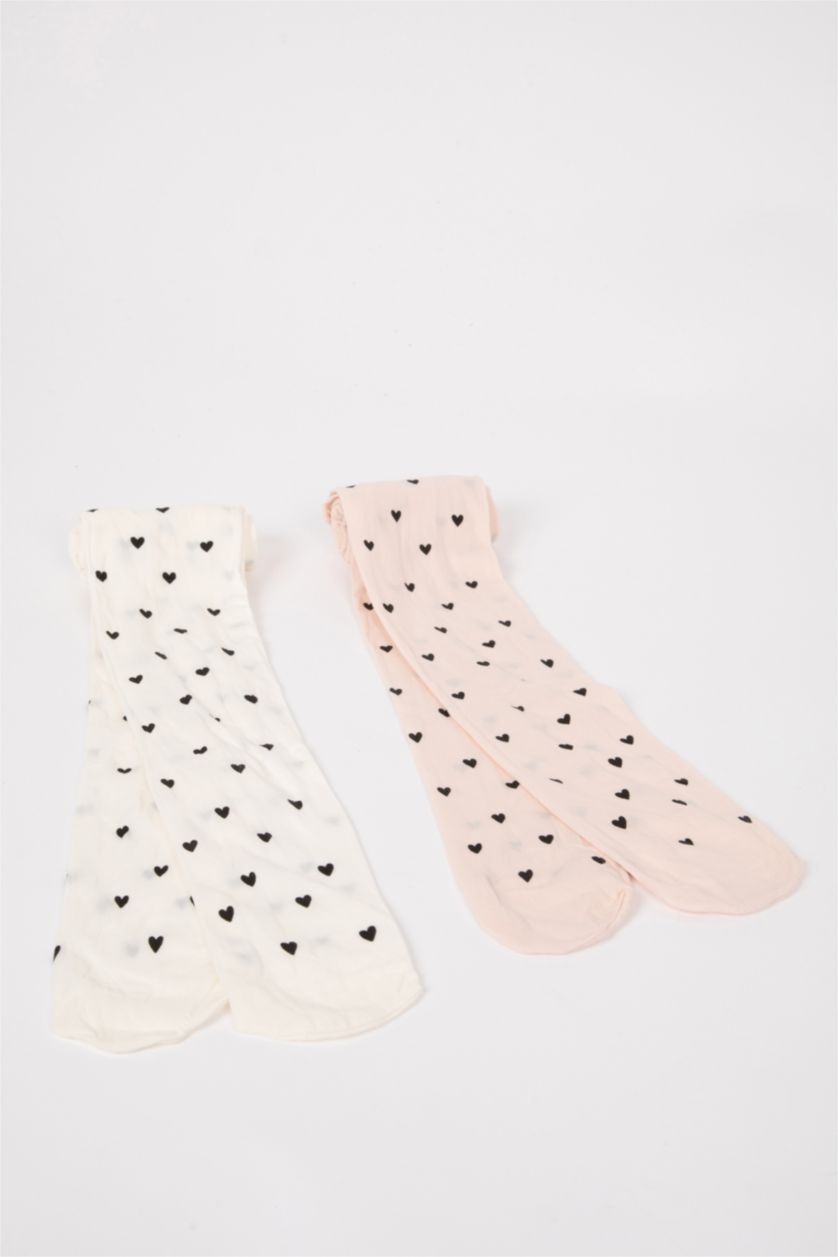 Девочки и подростки Разноцветный Колготки с принтом для девочек, 2 пары