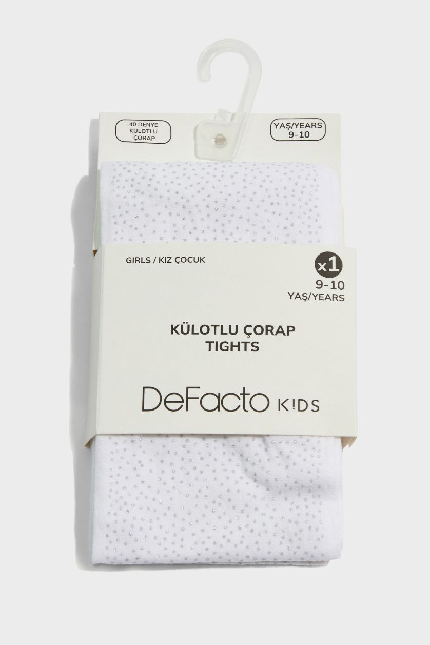 Kız Çocuk - Genç Kız Beyaz Kız Çocuk 40 Denye Külotlu Okul Çorabı