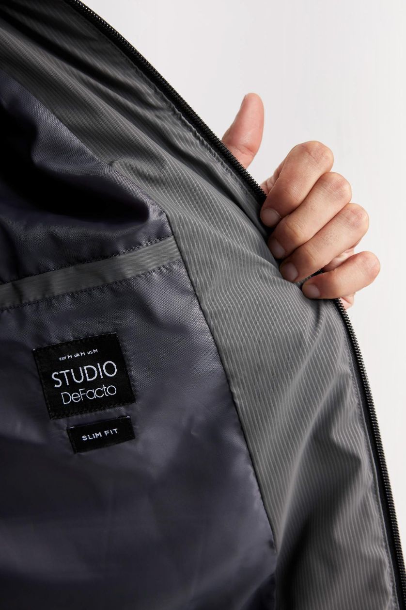 Ерлер Сұр биік жаға Пальто