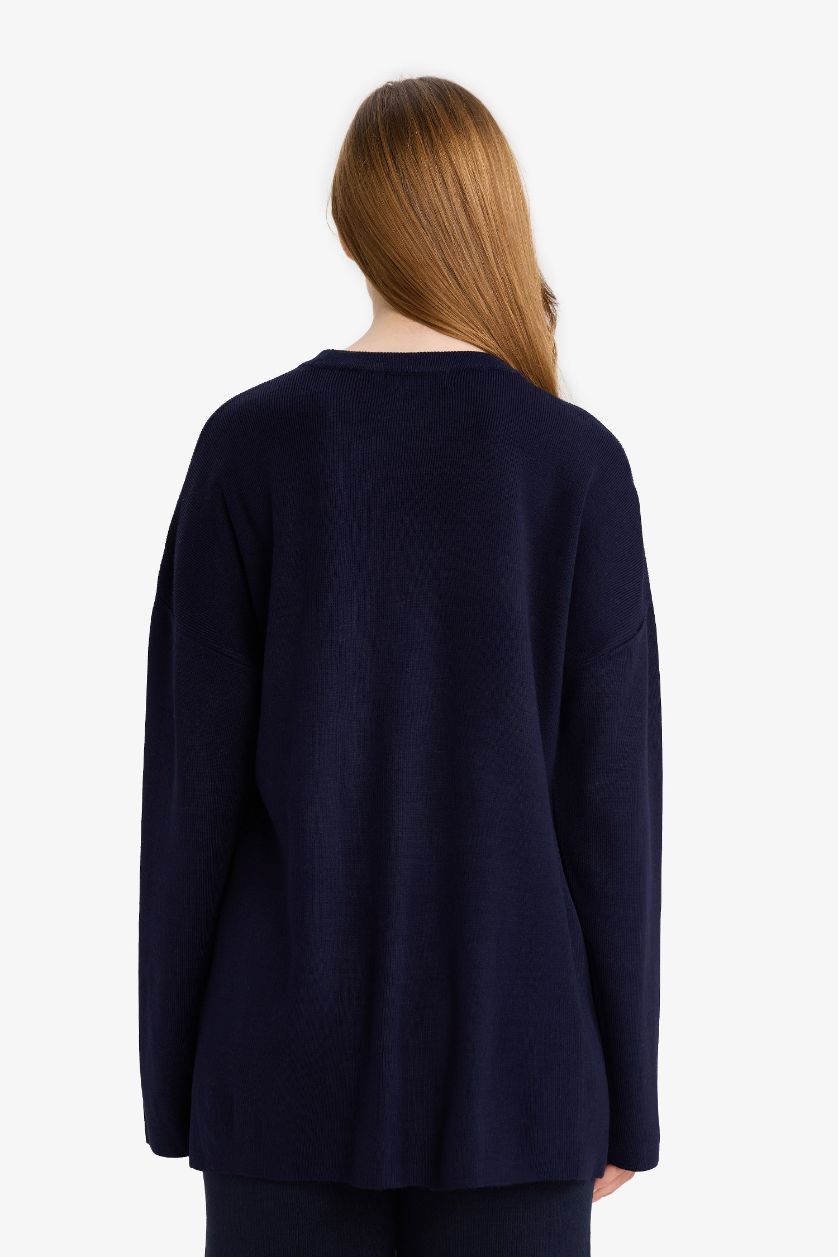 FEMME Marin Tunique à col rond Coupe régulière