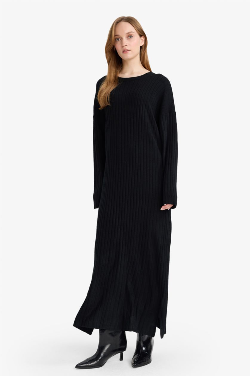 حريمي أسود فستان كم طويل قصة عادية