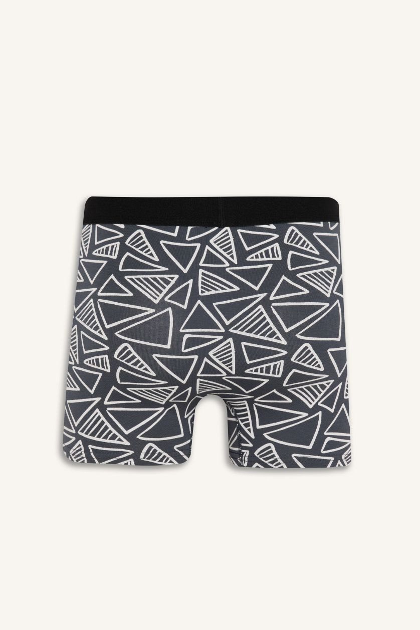 Man Black Regular Fit Printed 3 Piece Boxers