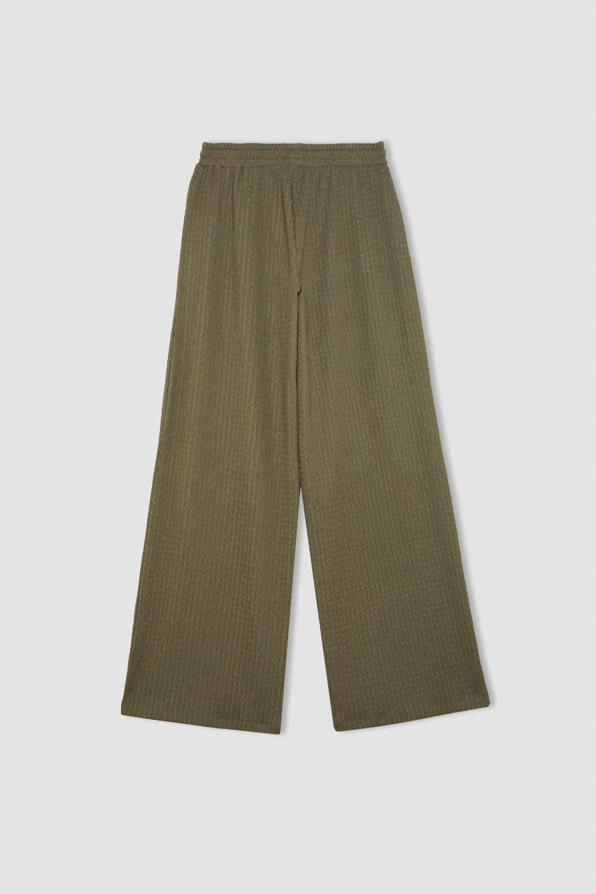 نساء كاكي سروال القماش المنسوج قصة مستقيمة