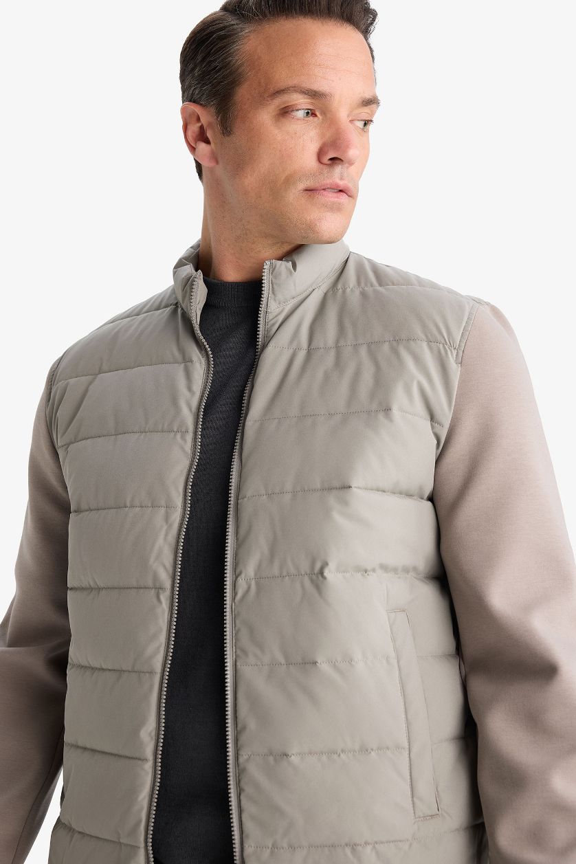 HOMME Gris Veste Slim imperméable à col montant et fermeture zip