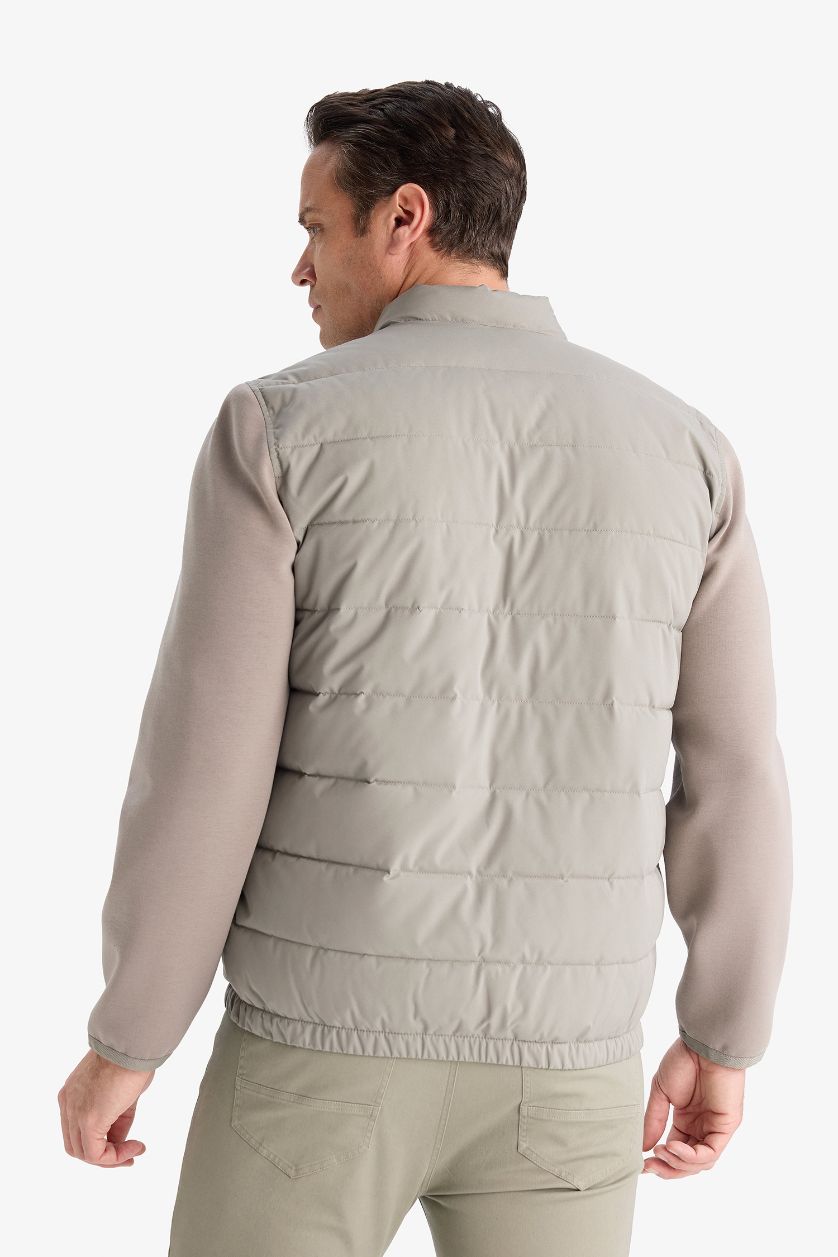 HOMME Gris Veste Slim imperméable à col montant et fermeture zip