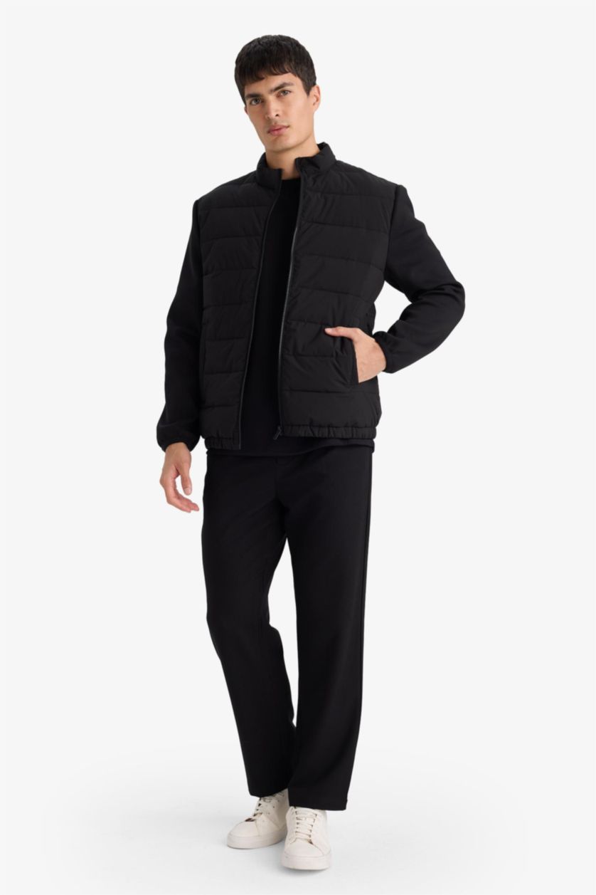 MAN Black Slim Fit Lined Puffer Jacket