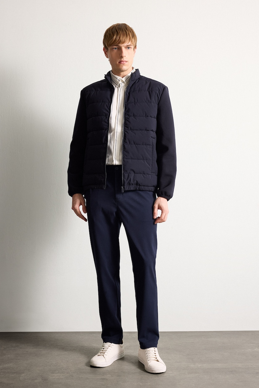 Ерлер әскери-теңіз Slim Fit тік жағалы астарлы резеңкелі және сыдырмалы су өткізбейтін куртка