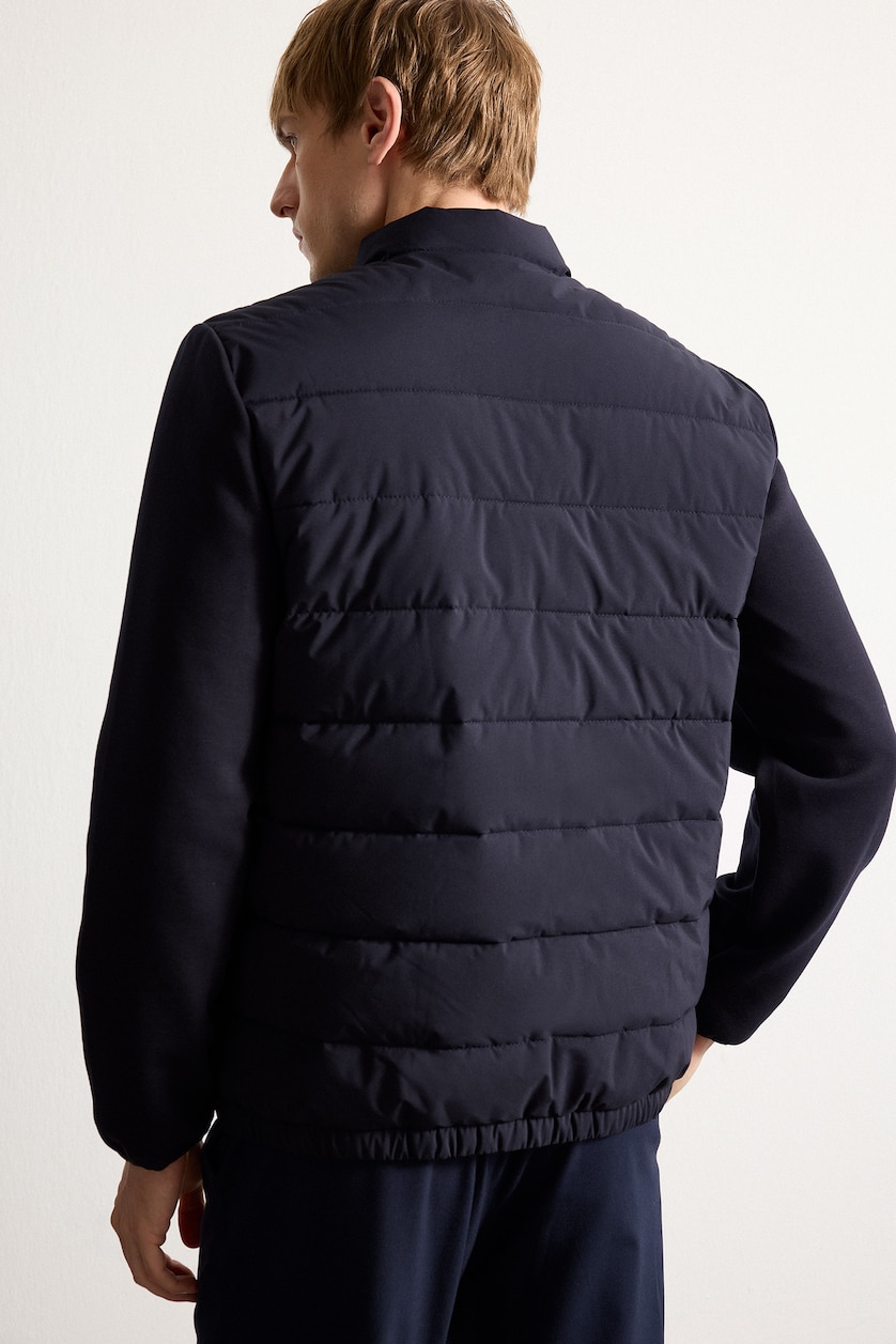 Ерлер әскери-теңіз Slim Fit тік жағалы астарлы резеңкелі және сыдырмалы су өткізбейтін куртка