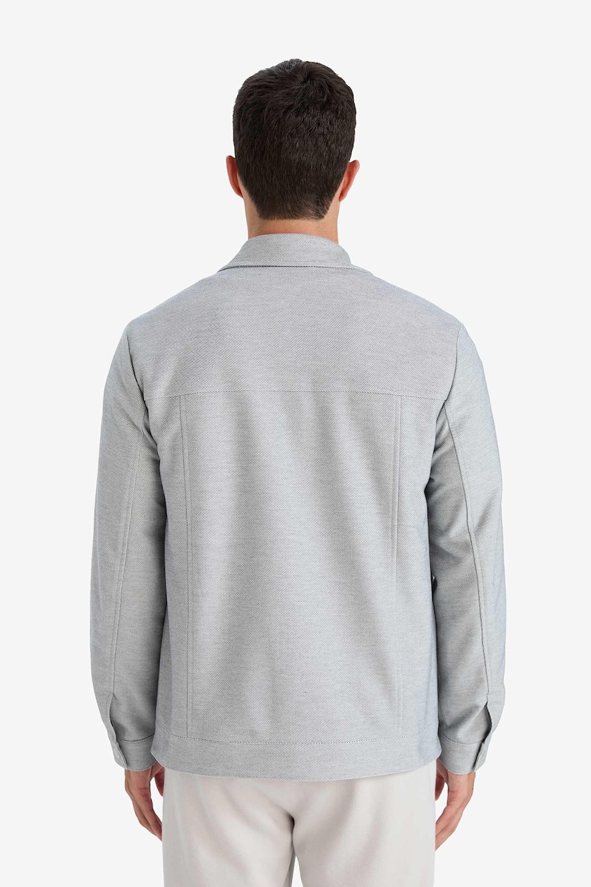 Erkek Gri Ultra Hafif Slim Fit Astarlı Mevsimlik Mont