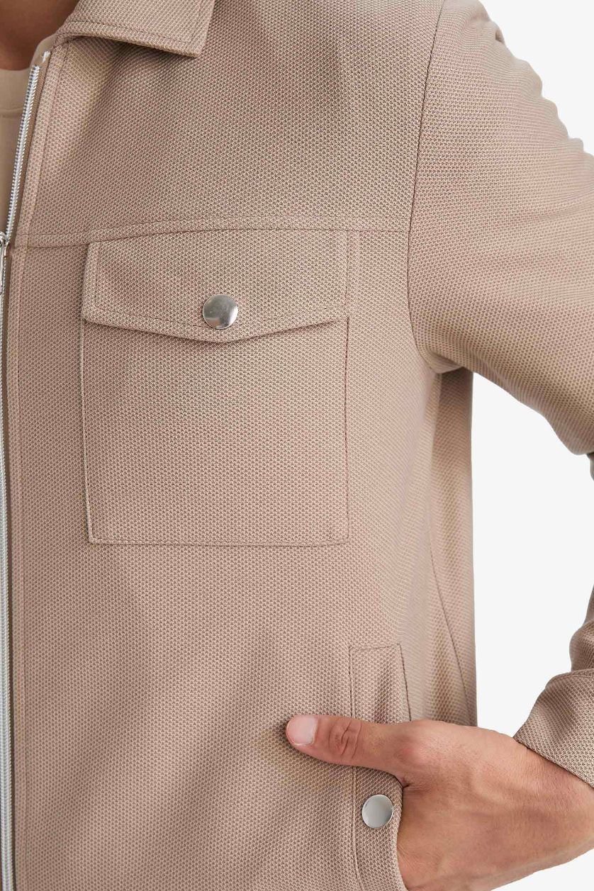 رجال بيج جاكيت سليم فيت بياخة بولو مبطن