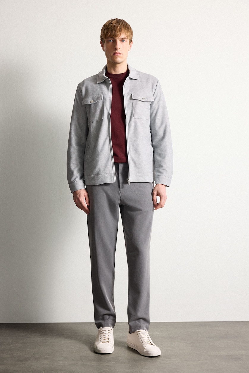 MAN Grey Slim Fit Zip-Up Lined Jacket
