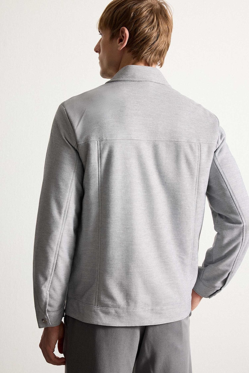 MAN Grey Slim Fit Zip-Up Lined Jacket