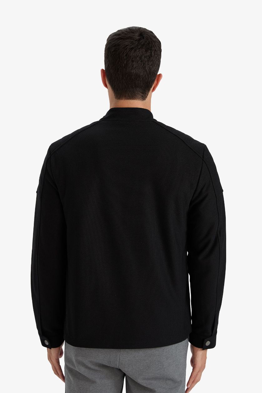 رجال أسود جاكيت خفيف سليم فيت وياخة عالية