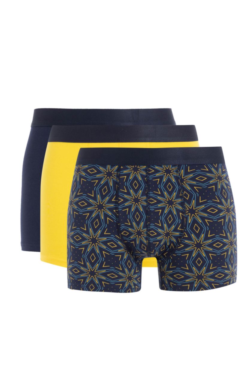 Erkek Sarı Regular Fıt 3'lü Boxer