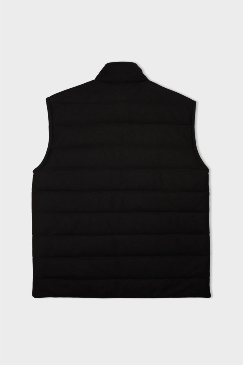 Men Black Zipper Vest