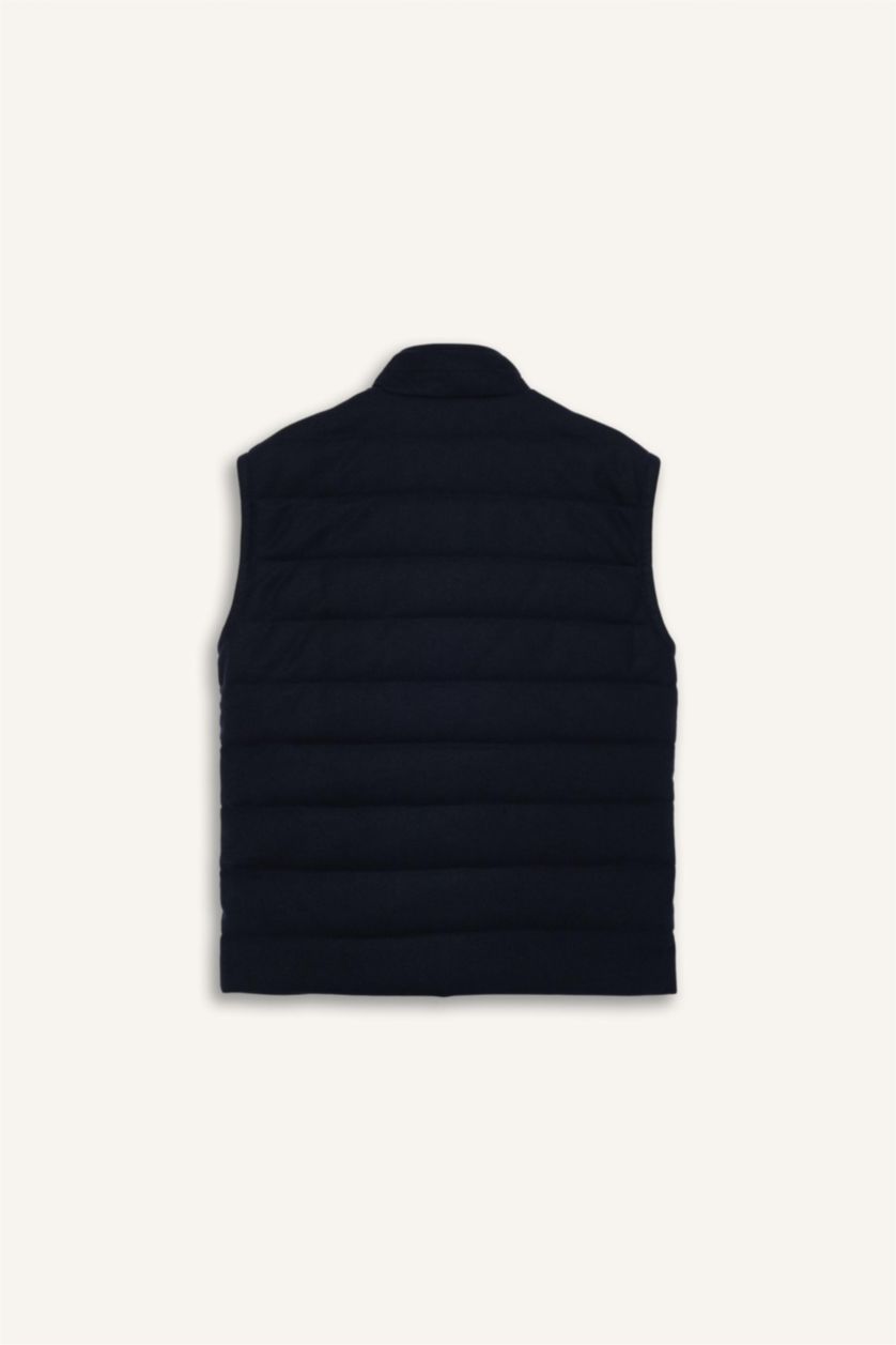 Man NAVY Slim Fit High Neck Lined Vest