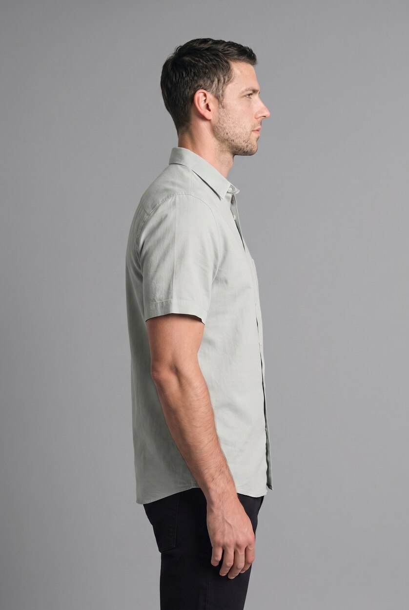 Men Mint Regular Fit Polo Collar Short Sleeve Shirt