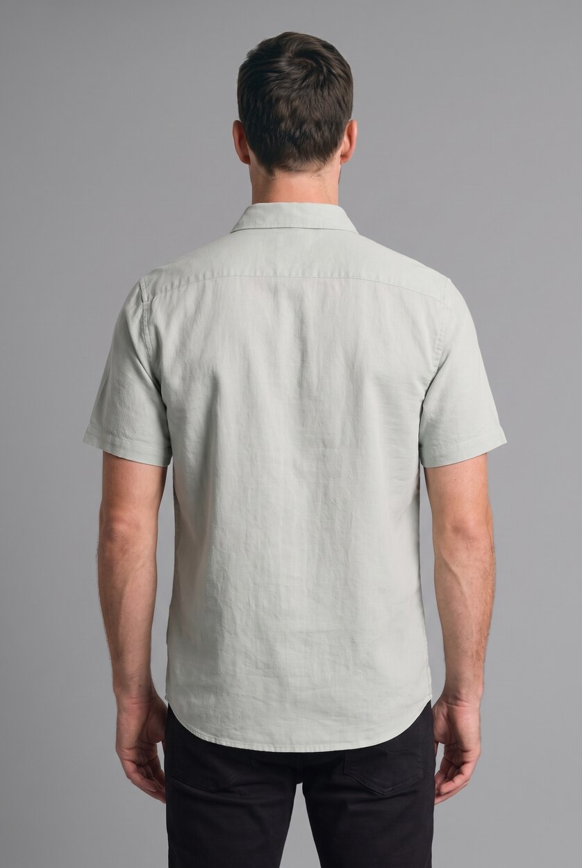 Men Mint Regular Fit Polo Collar Short Sleeve Shirt