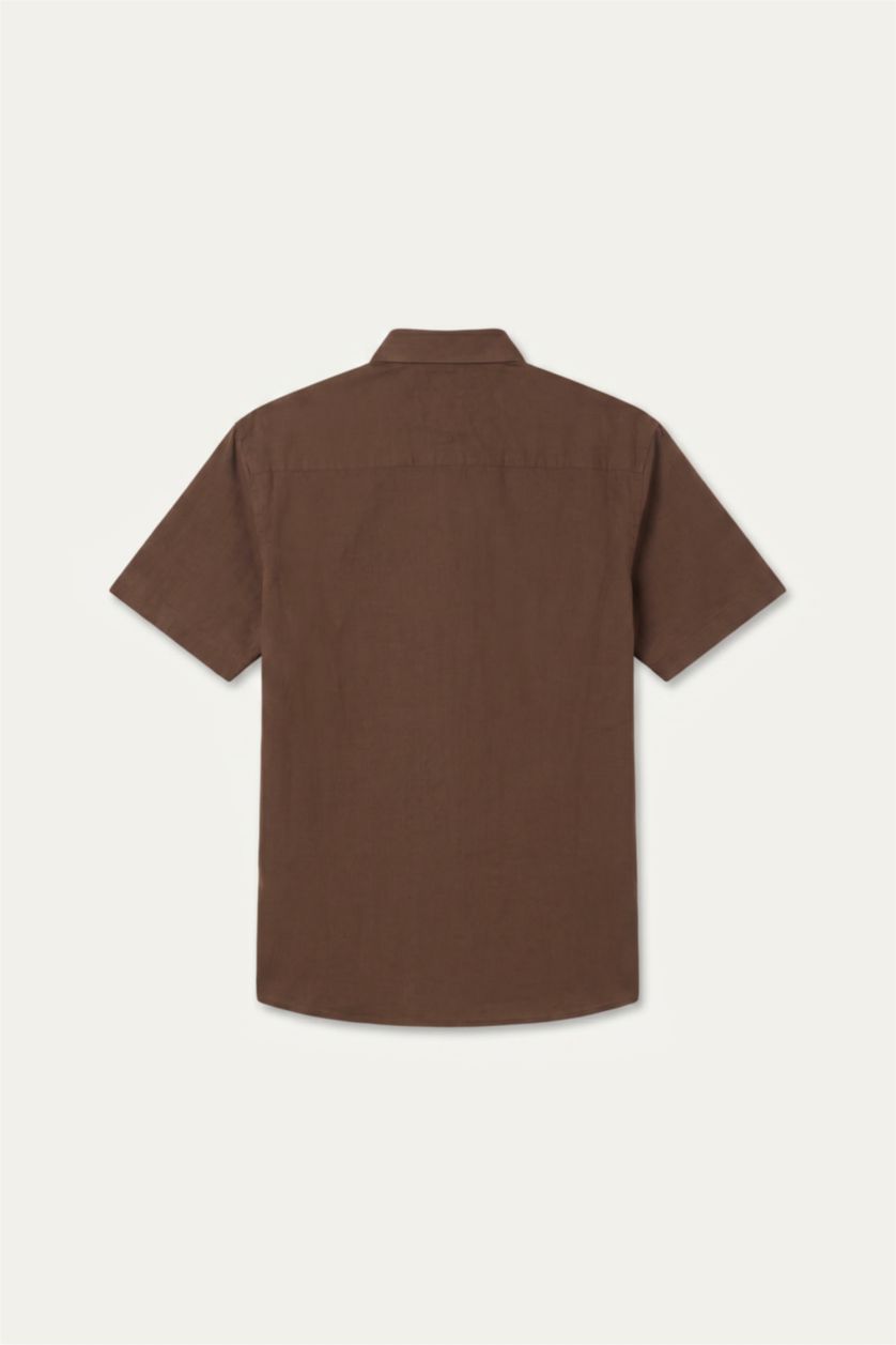Men Brown Regular Fit Short Sleeve Shirt