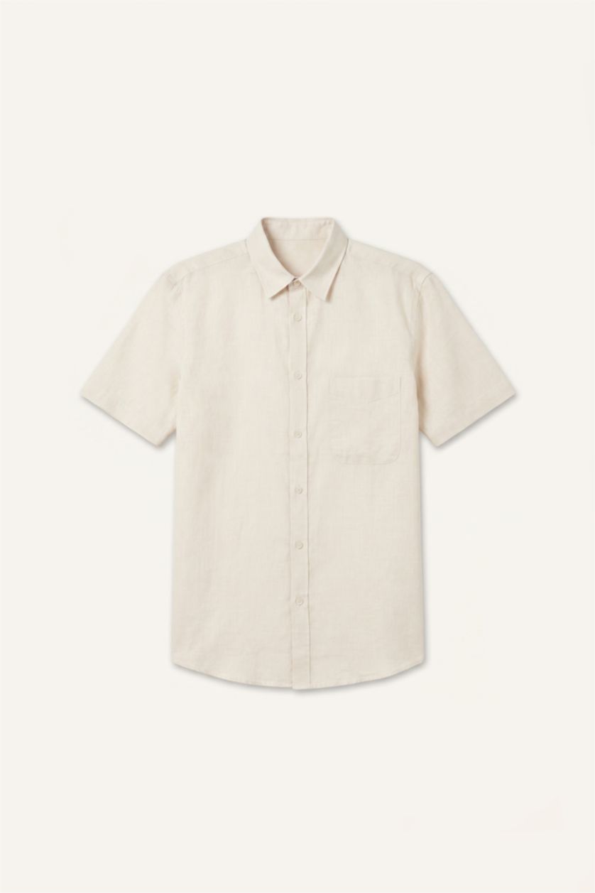 Men Stone Regular Fit Short Sleeve Shirt