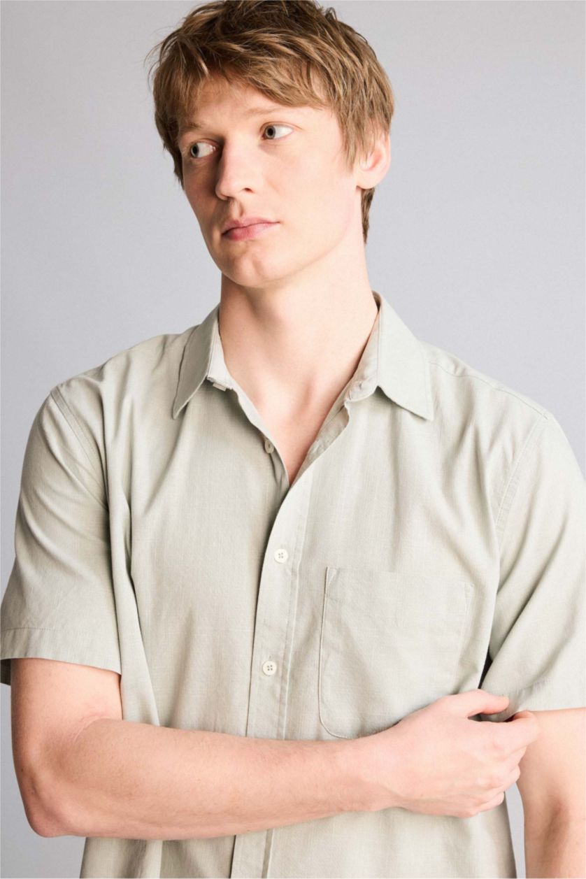 Erkek Mint %100 Pamuk Basic Gömlek