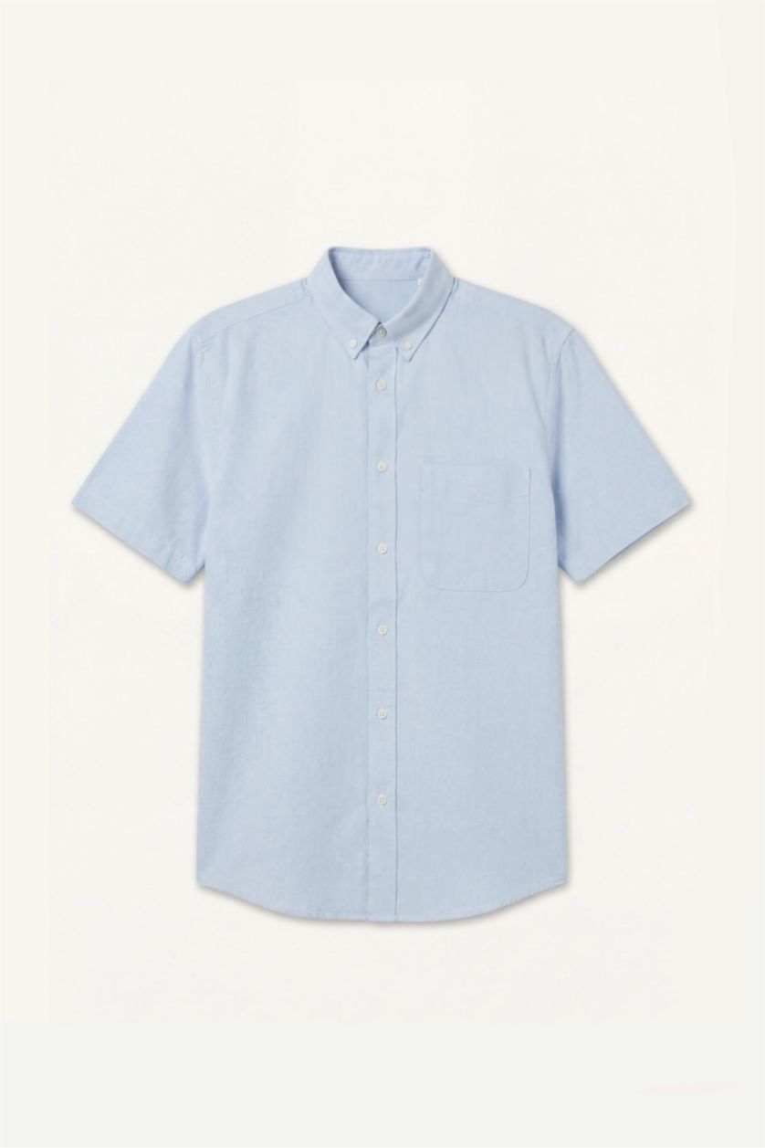Men Aqua Regular Fit Short Sleeve Shirt