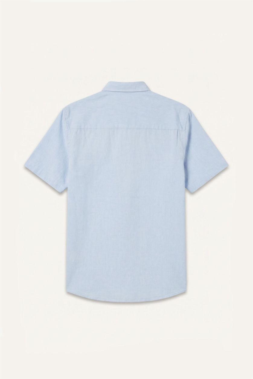 Men Aqua Regular Fit Short Sleeve Shirt