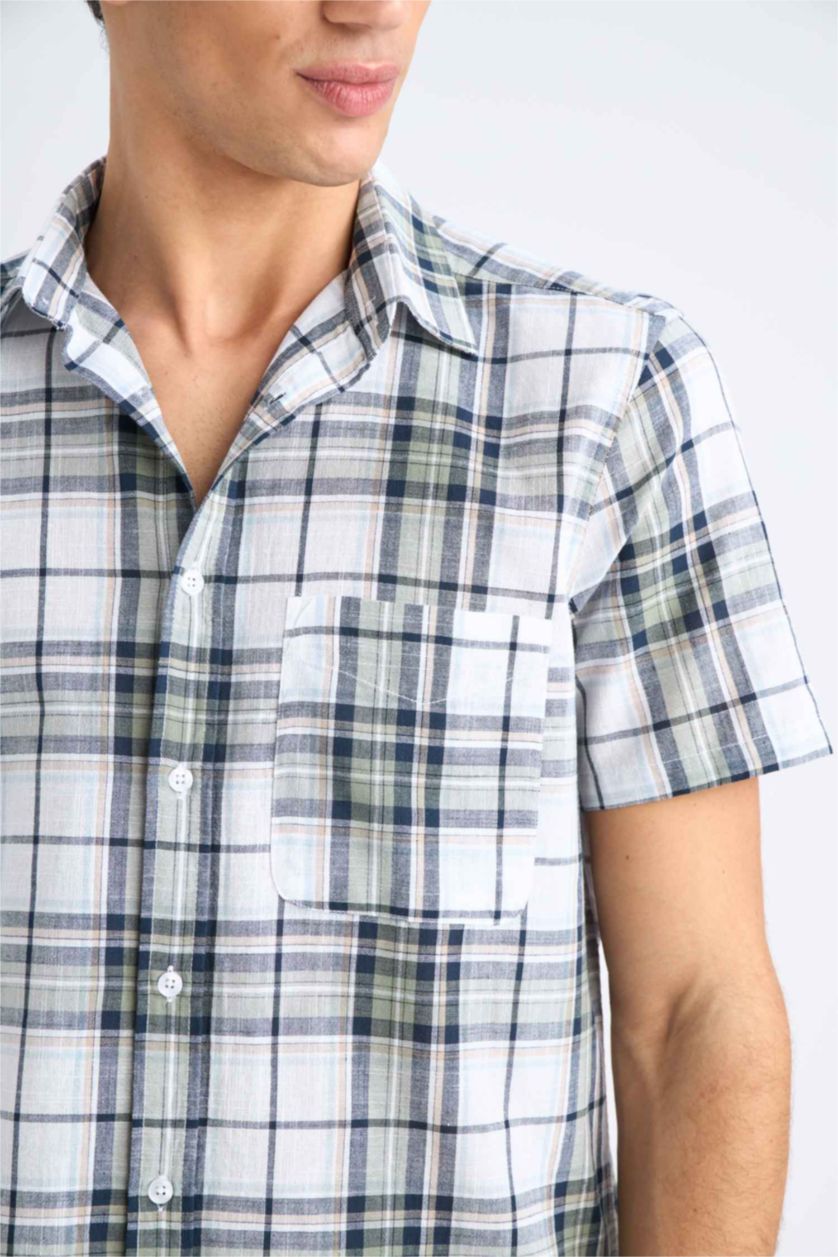 MAN White Regular Fit Polo Collar Short Sleeve Shirt