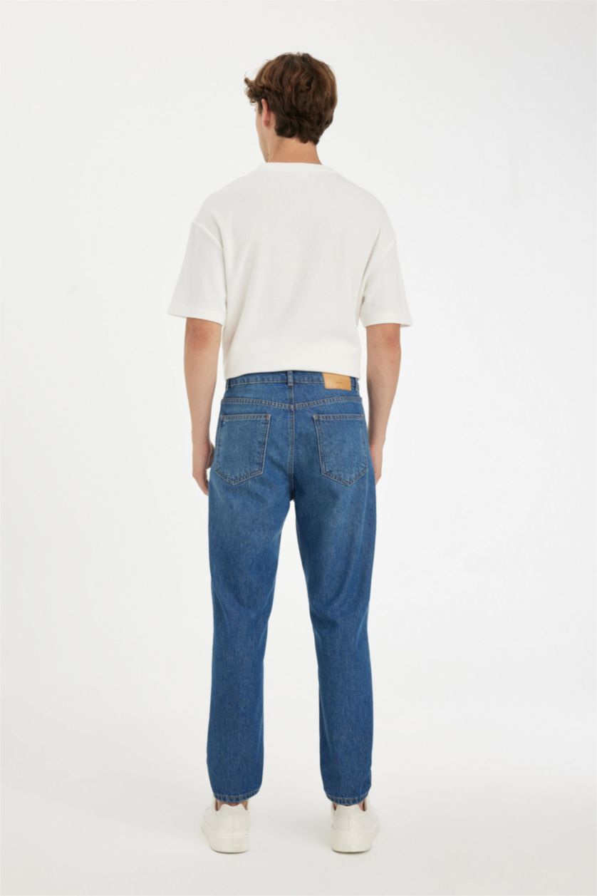 Ерлер қою көк 90 жылдардағы слим пішімі деним слим хем Шалбар