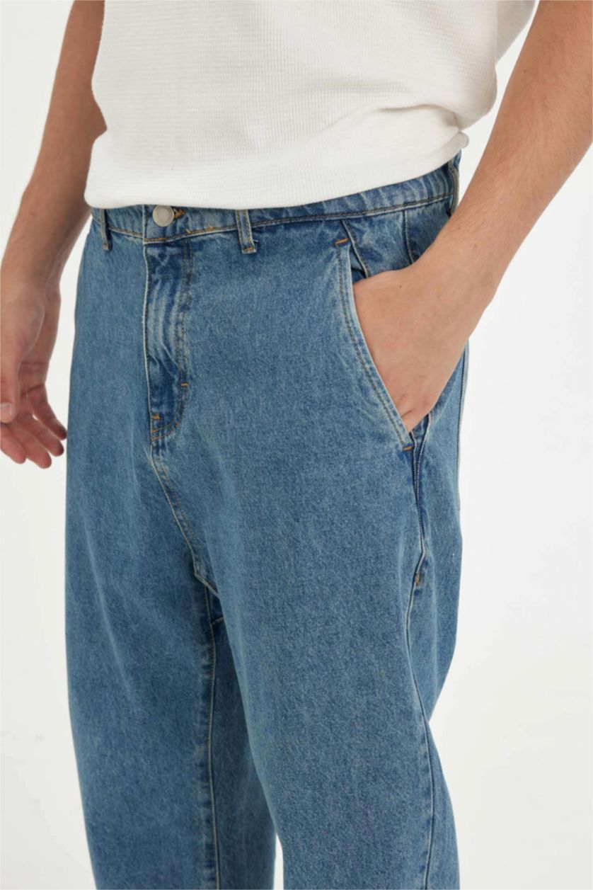 رجال أزرق سروال جينز جينز واسع