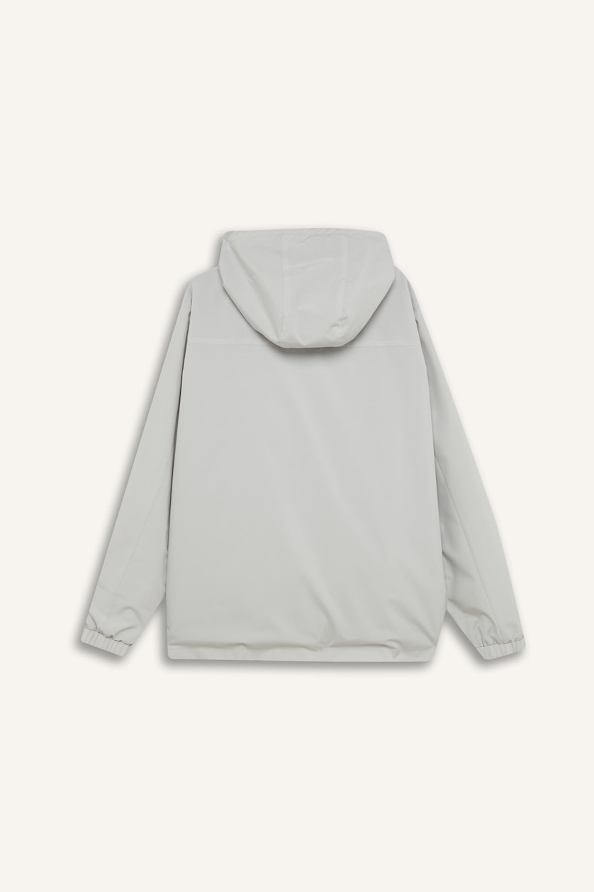 Men Light Grey Zipper Puffer Jacket