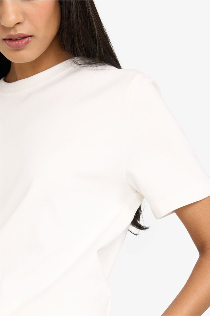 Әйелдерге АҚ Regular Fit дөңгелек жағалы қысқа жеңді футболка