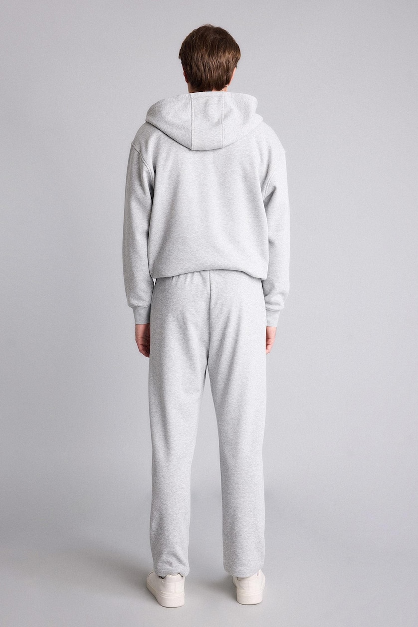 Men Grey Melange Relax Fit Cardigan