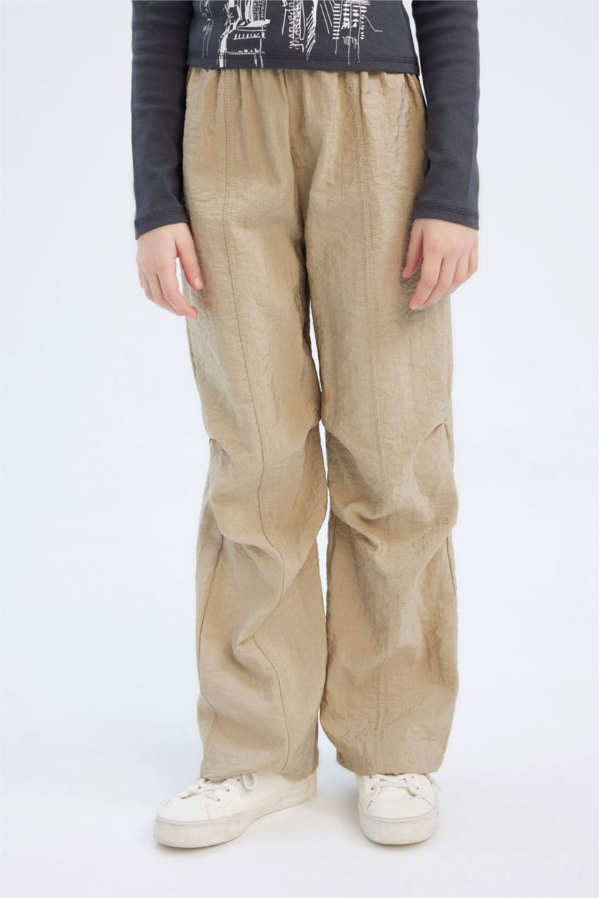 GIRLS & TEENS Sand Girl Elastic Waist Straight Leg Parachute Trousers