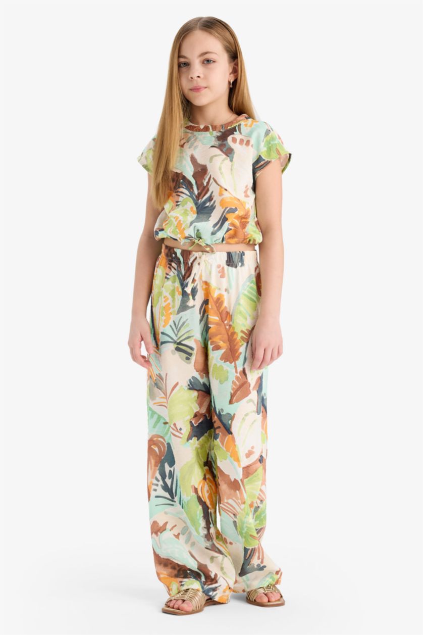 GIRLS & TEENS Green Girl Palazzo Wide Leg Trousers