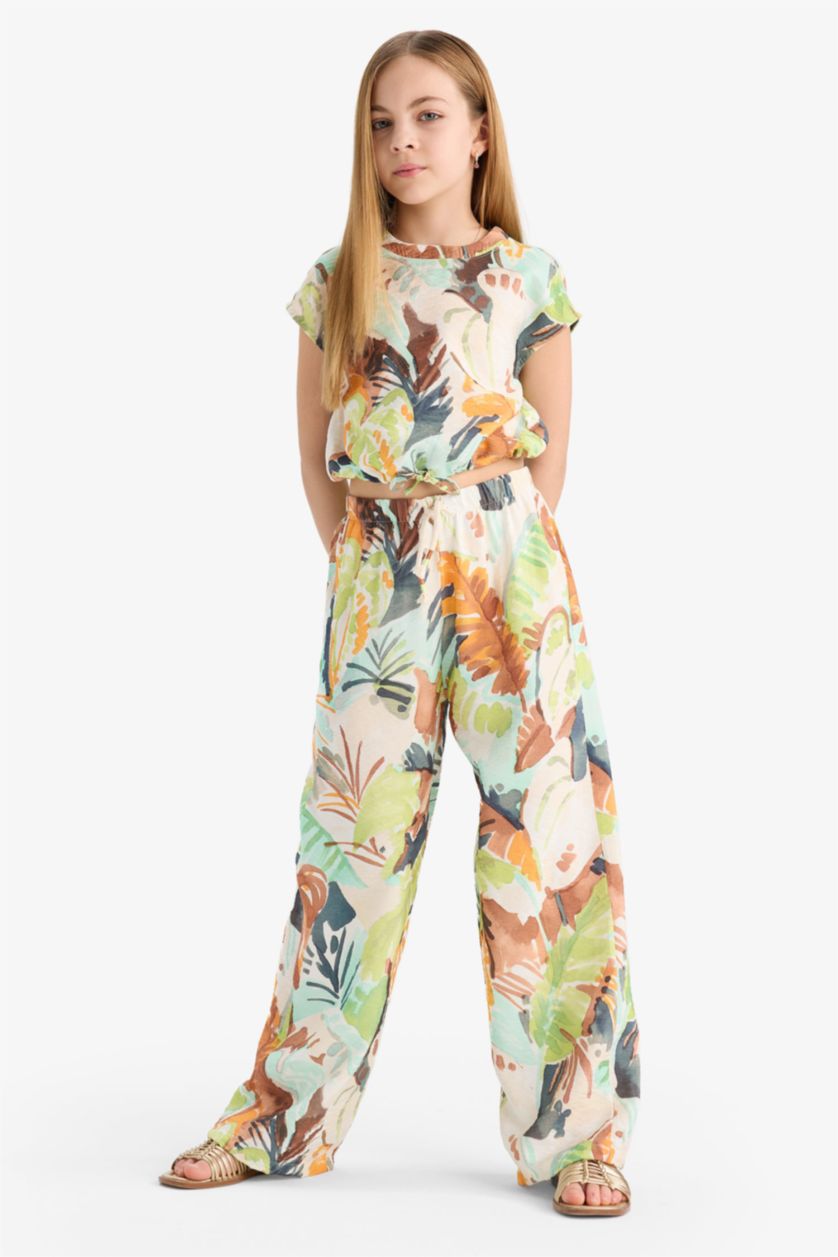 GIRLS & TEENS Green Girl Palazzo Wide Leg Trousers