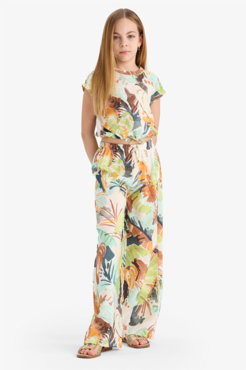 GIRLS & TEENS Green Girl Palazzo Wide Leg Trousers