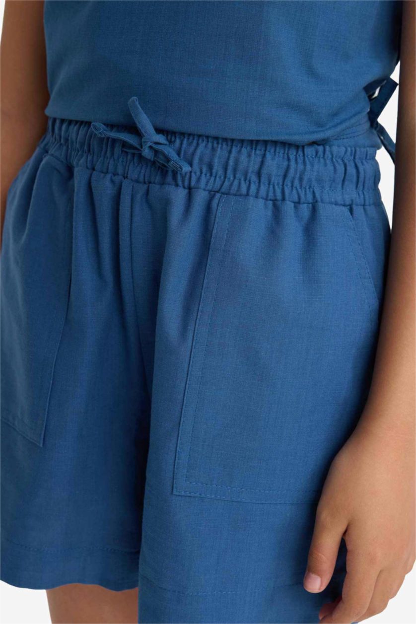 بناتي نيلي شورت قطن بناتي