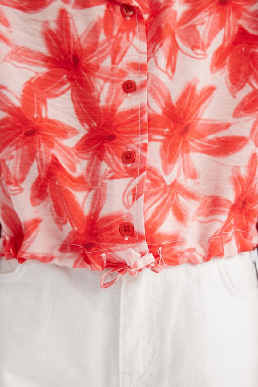 بناتي أحمر فاتح قميص كروب بناتي أحمر