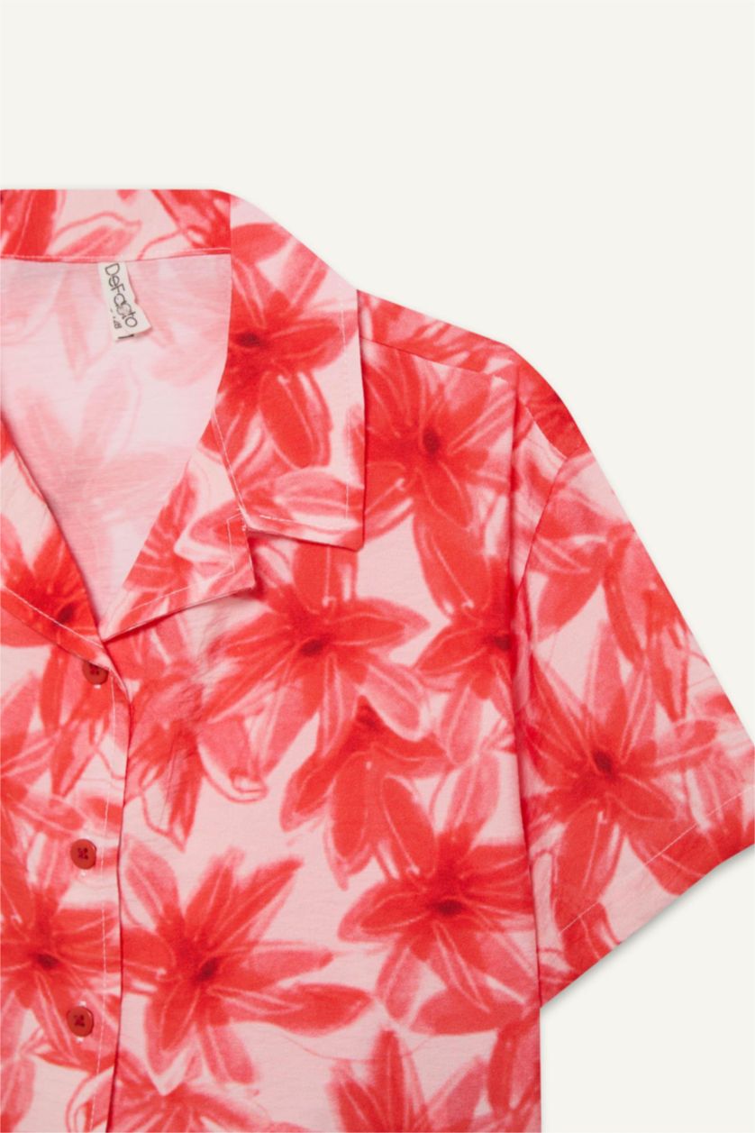 بناتي أحمر فاتح قميص كروب بناتي أحمر