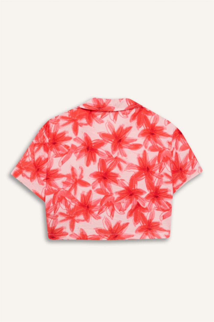 بناتي أحمر فاتح قميص كروب بناتي أحمر