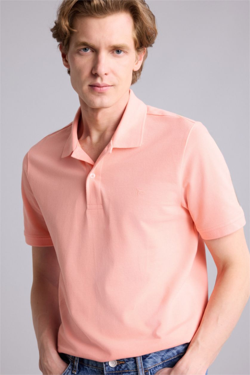 Erkek Somon Slim Fit Polo Tişört