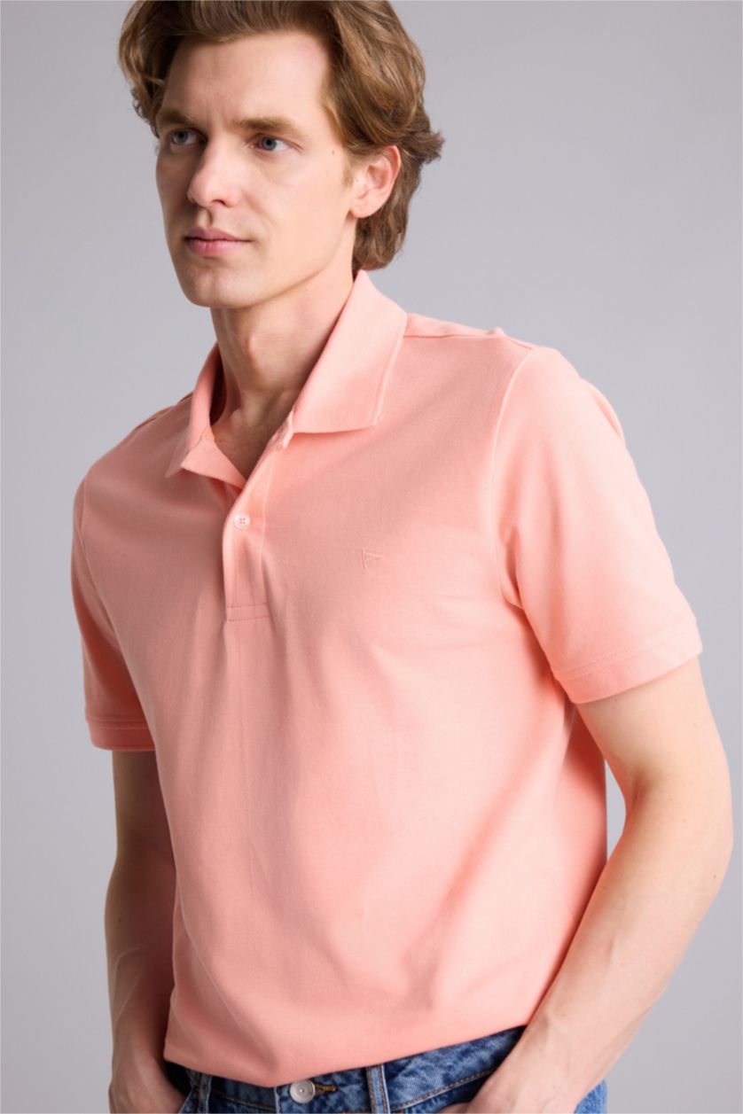 Erkek Somon Slim Fit Polo Tişört