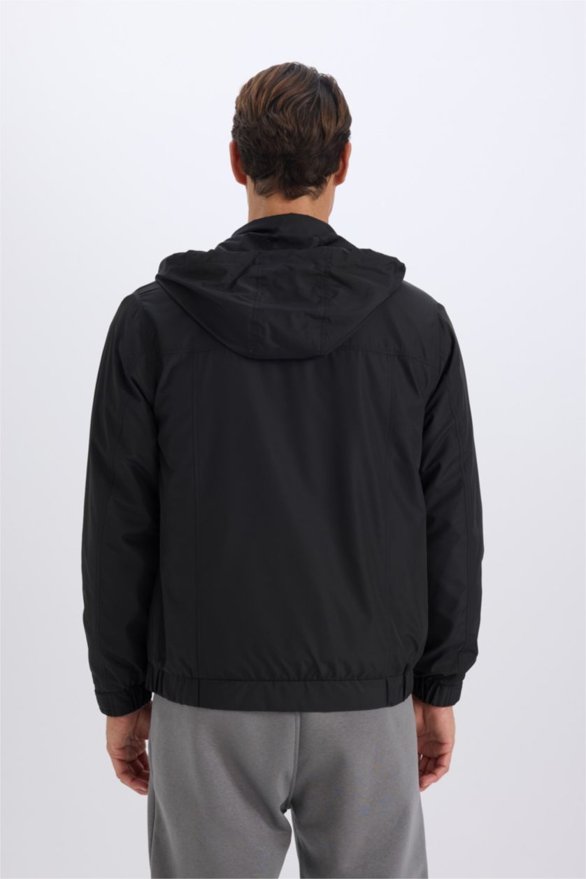 MAN Black Water Repellent Zipper Puffer Jacket