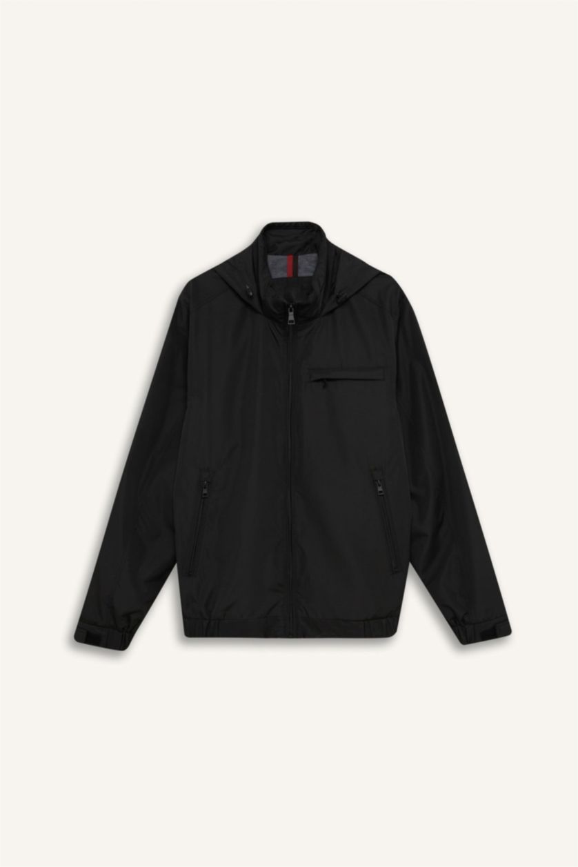 MAN Black Water Repellent Zipper Puffer Jacket