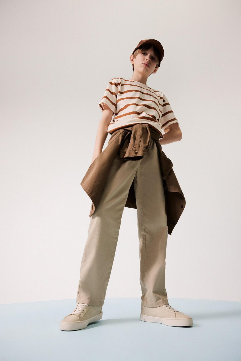 Erkek Çocuk - Genç Erkek Taş Standart Paça Gabardin Pantolon Erkek Çocuk