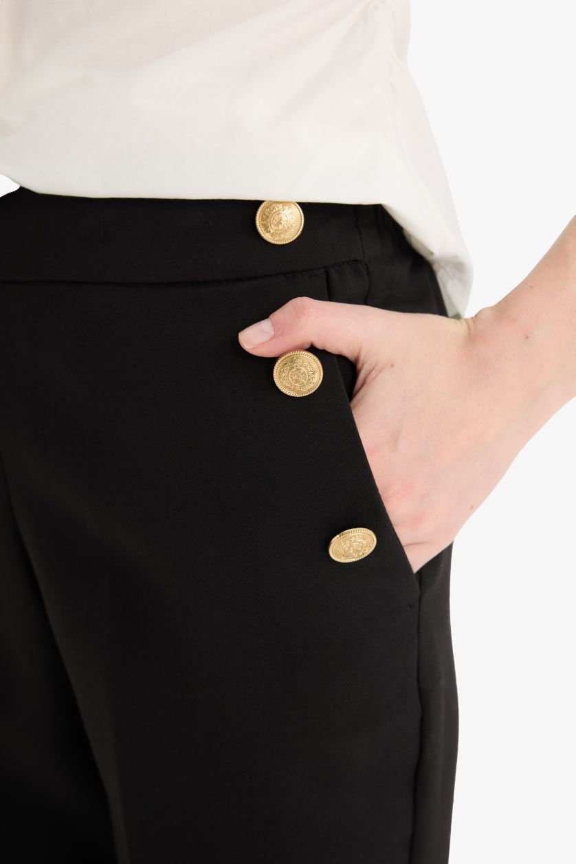 WOMAN Black Carrot Fit High Waist Straight Leg Trousers